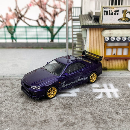 MINIGT 1:64 Nissan Skyline GT-R Tommykaira R-z Midnight Purple Alloy car model