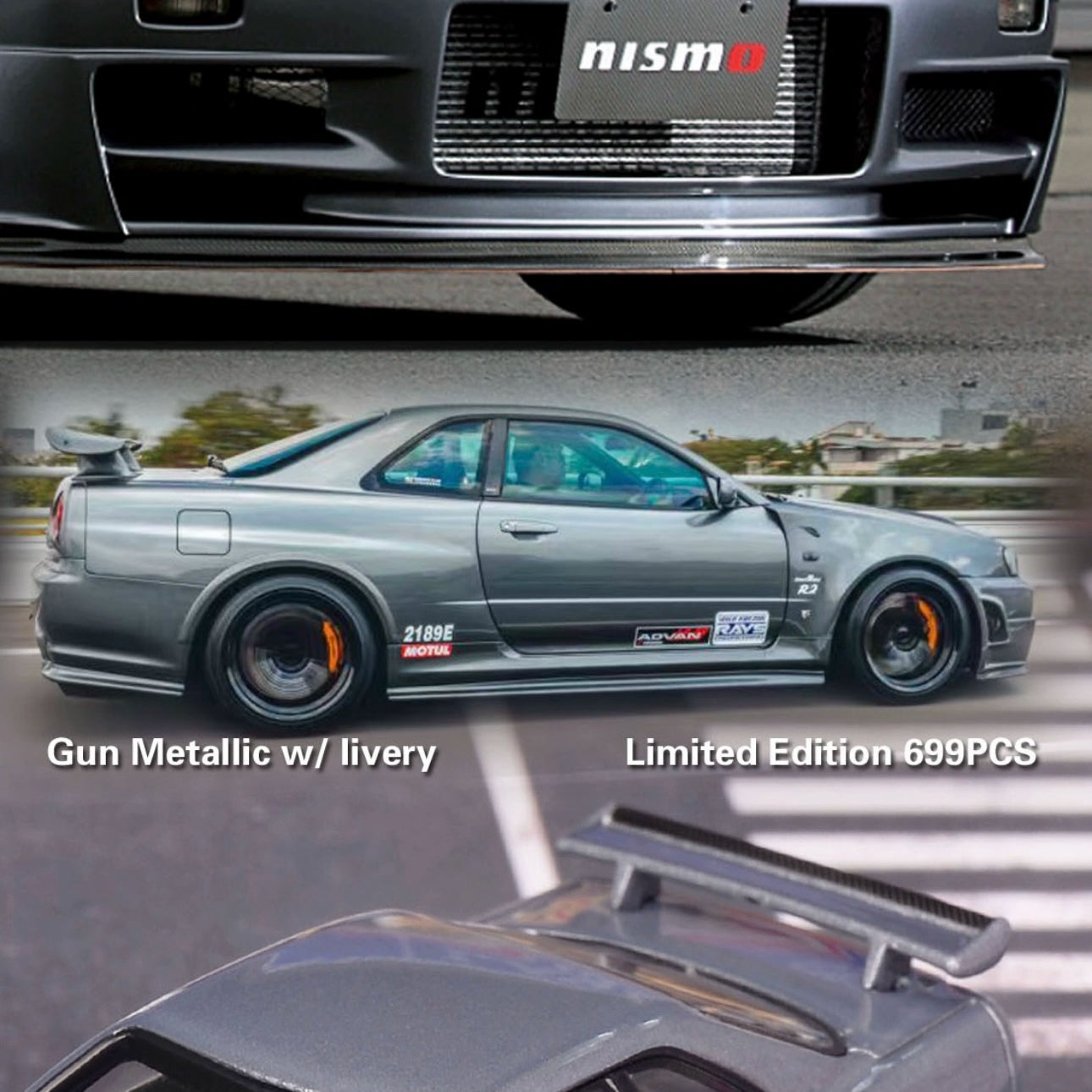 MH MOTORHELIX 1:64 Nissan GTR34 CRS VER Alloy car model