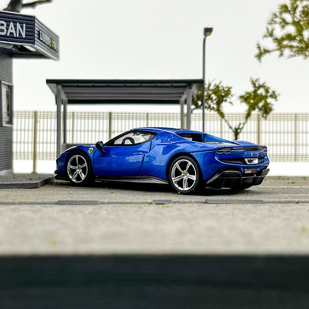 BBR 1:64 Ferrari  296 GTB Blue Alloy car model