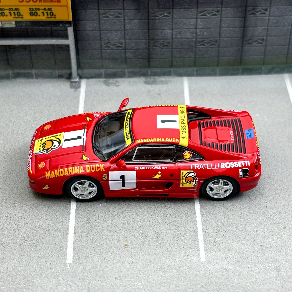 TW Tarmac Works 1:64 F355 Challenge Macau Super Car Race 1994 Winner Alloy car model