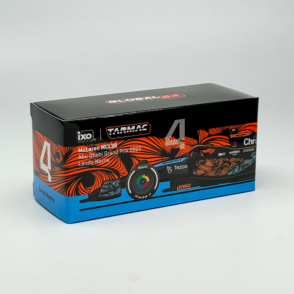 TW Tarmac Works 1:64 McLaren MCL36 Abu Dhabi Grand Prix 2022 Lando Norris F1 Alloy car model