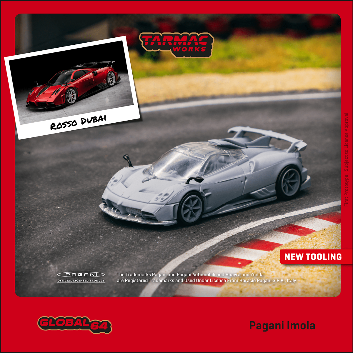 Tarmac Work 1:64 TW Imola Pagani  Alloy car model