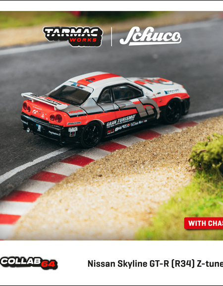 Tarmac Works 1:64 TW Nissan GTR34 Z tune GT Alloy car model