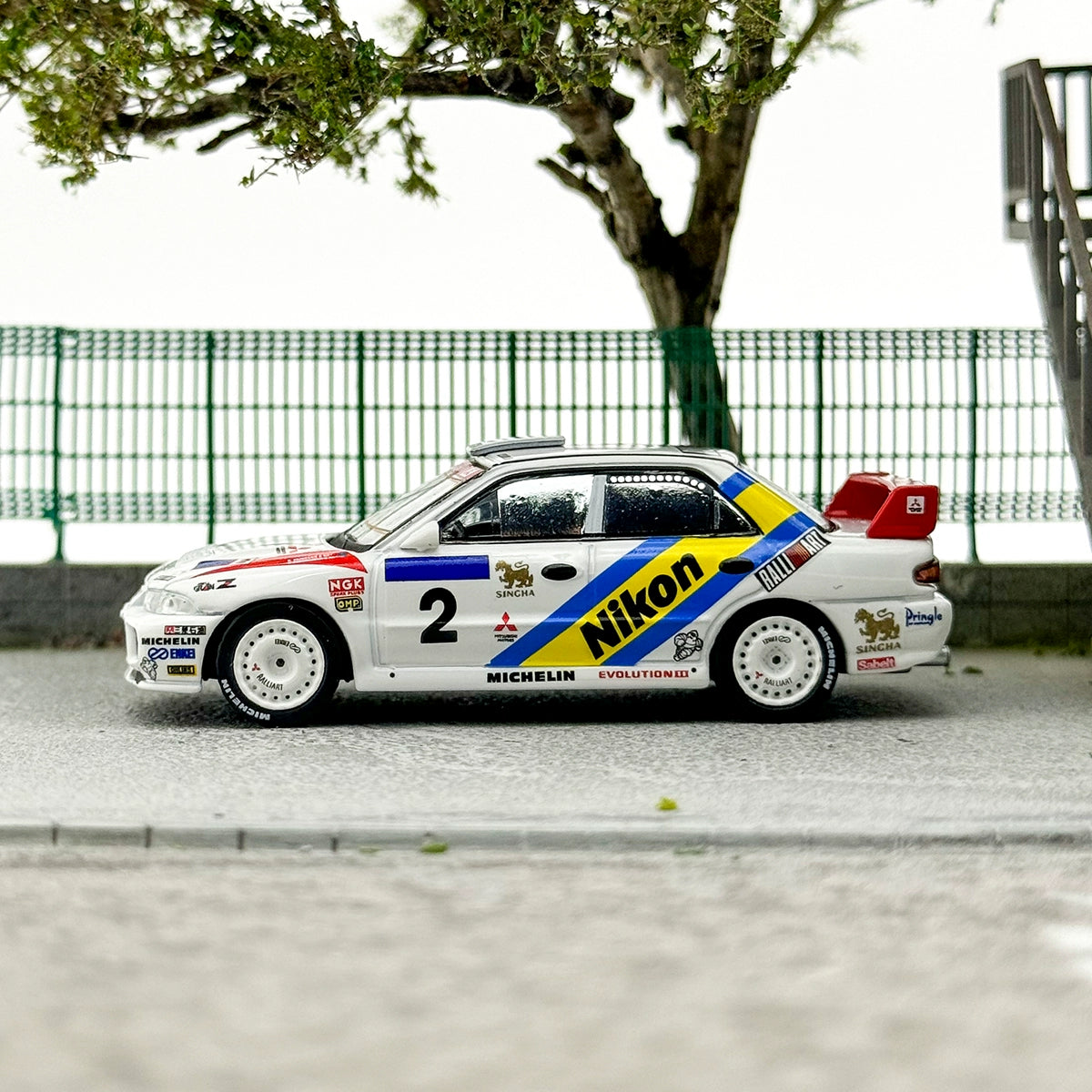 TW Tarmac Works 1:64 Mitsubishi Lancer Evo III #2 Hong kong-Beijing Rally1995 Winner Alloy car model