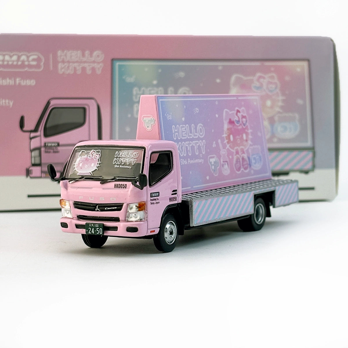 Tarmac Works 1:64 Mitsubishi Fuso Canter Hello Kitty Alloy car model