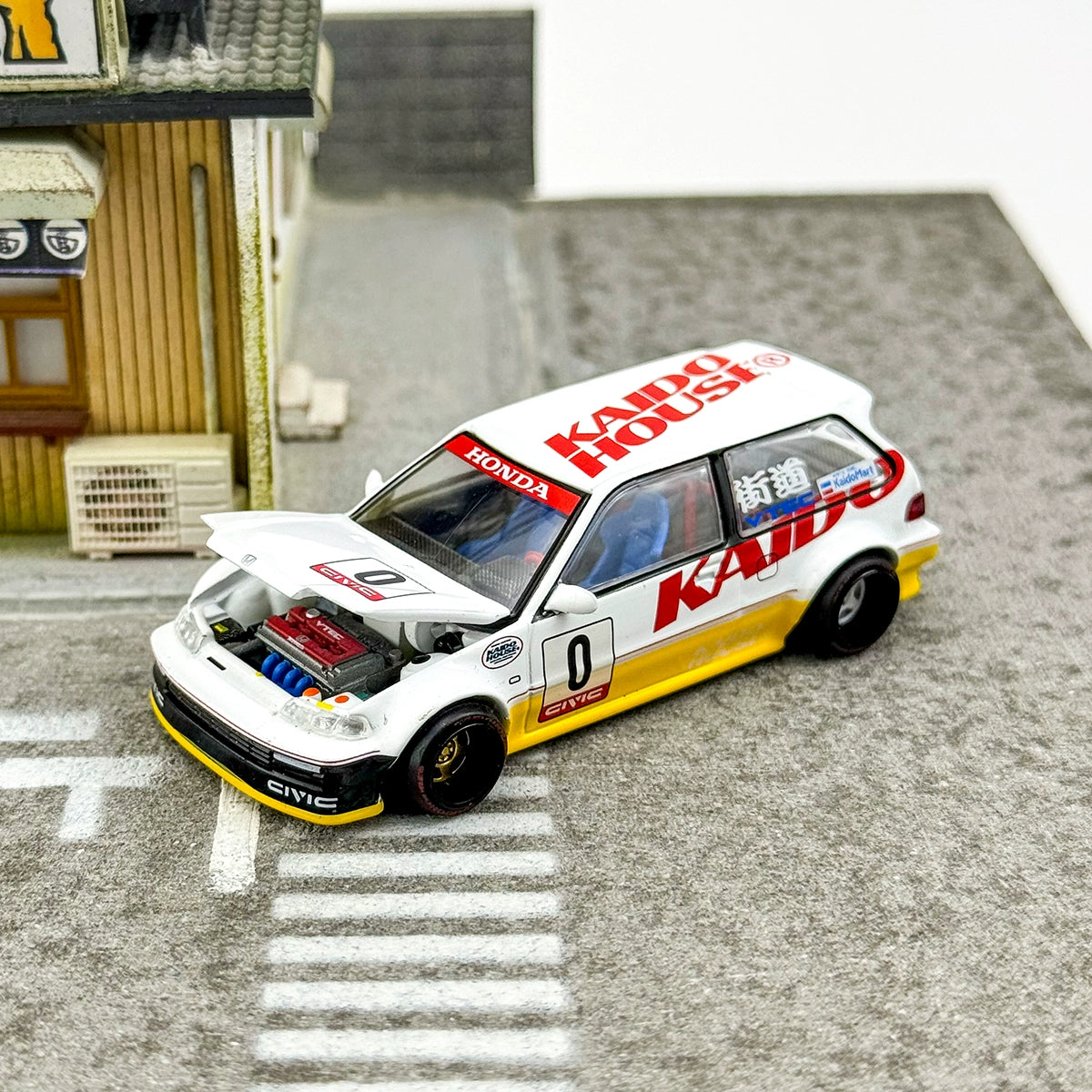 Kaido House MINIGT 1:64 #139 HONDA Civic EF Yellow Alloy car model