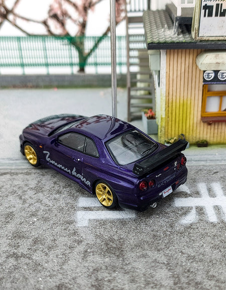 MINIGT 1:64 Nissan Skyline GT-R Tommykaira R-z Midnight Purple Alloy car model