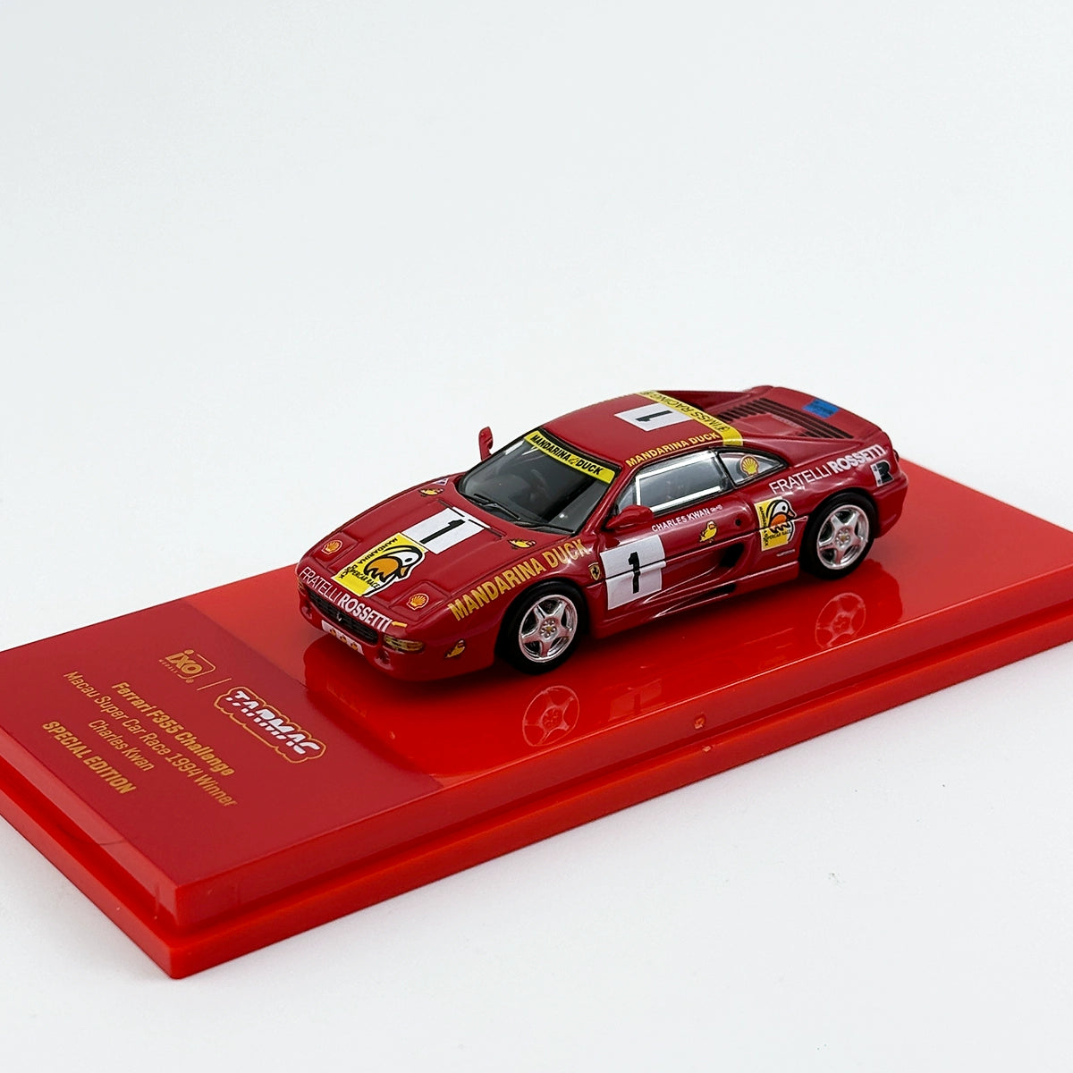 TW Tarmac Works 1:64 F355 Challenge Macau Super Car Race 1994 Winner Alloy car model