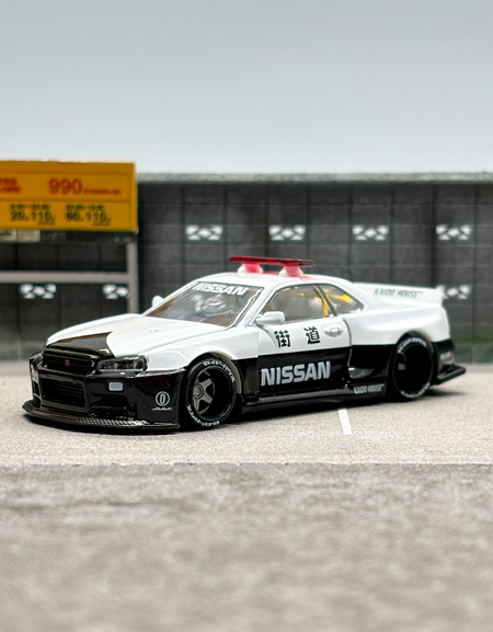 Kaido House MINIGT 1:64 //120 Nissan GTR R34 (Japan Police) Alloy car model