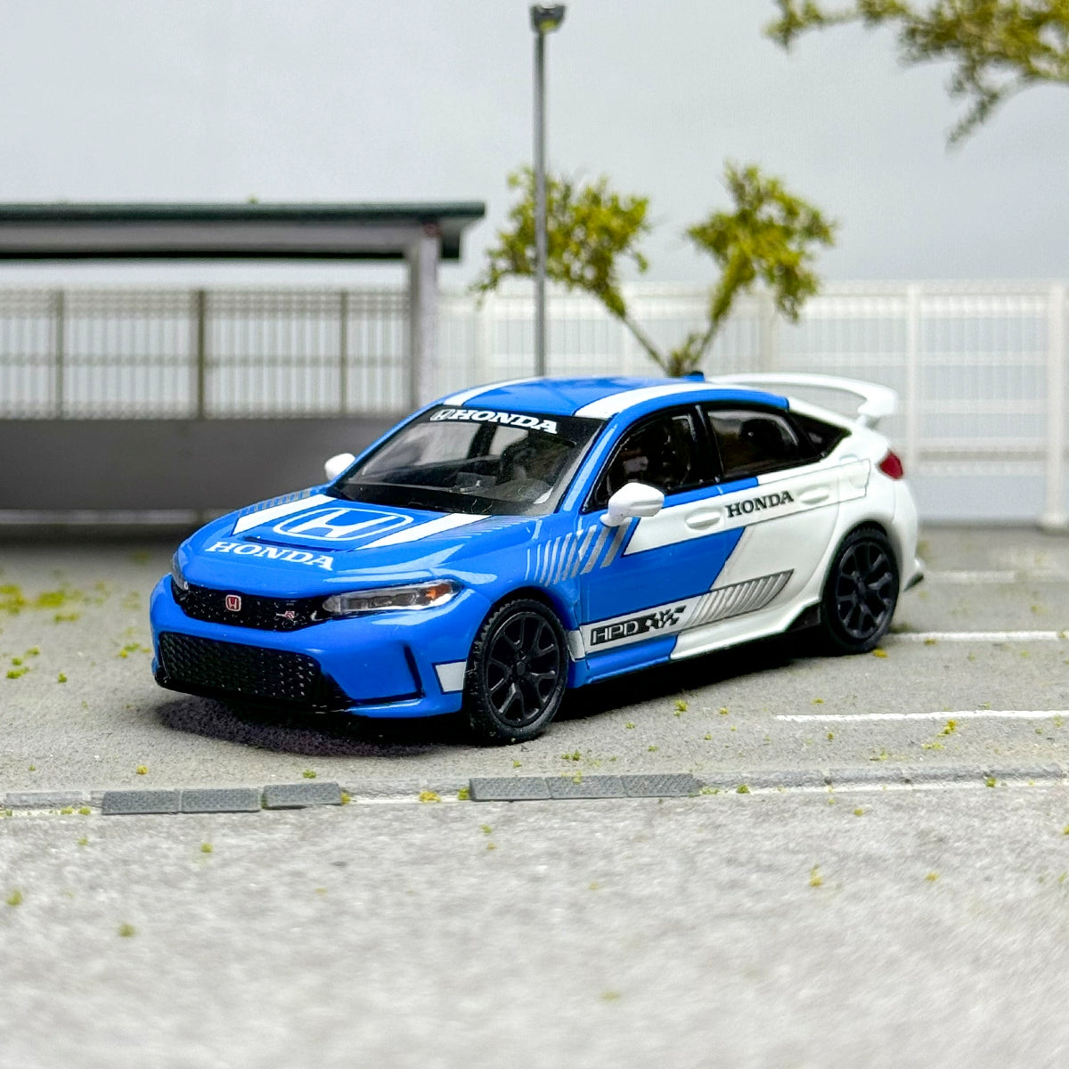 MINIGT 1:64 #753 Honda Civic Type R #3 2023 Pace Car Blue Alloy car model