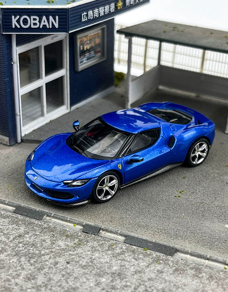 BBR 1:64 Ferrari  296 GTB Blue Alloy car model