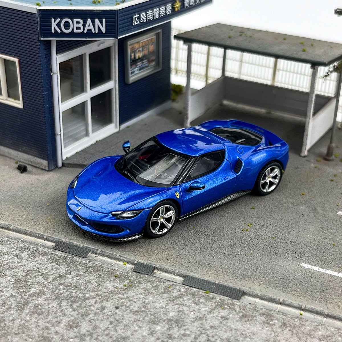 BBR 1:64 Ferrari  296 GTB Blue Alloy car model