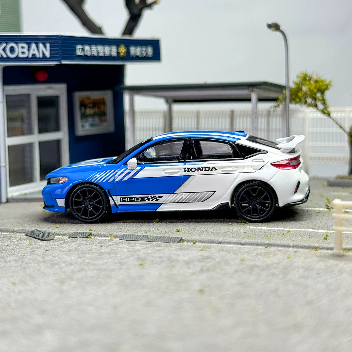MINIGT 1:64 #753 Honda Civic Type R #3 2023 Pace Car Blue Alloy car model