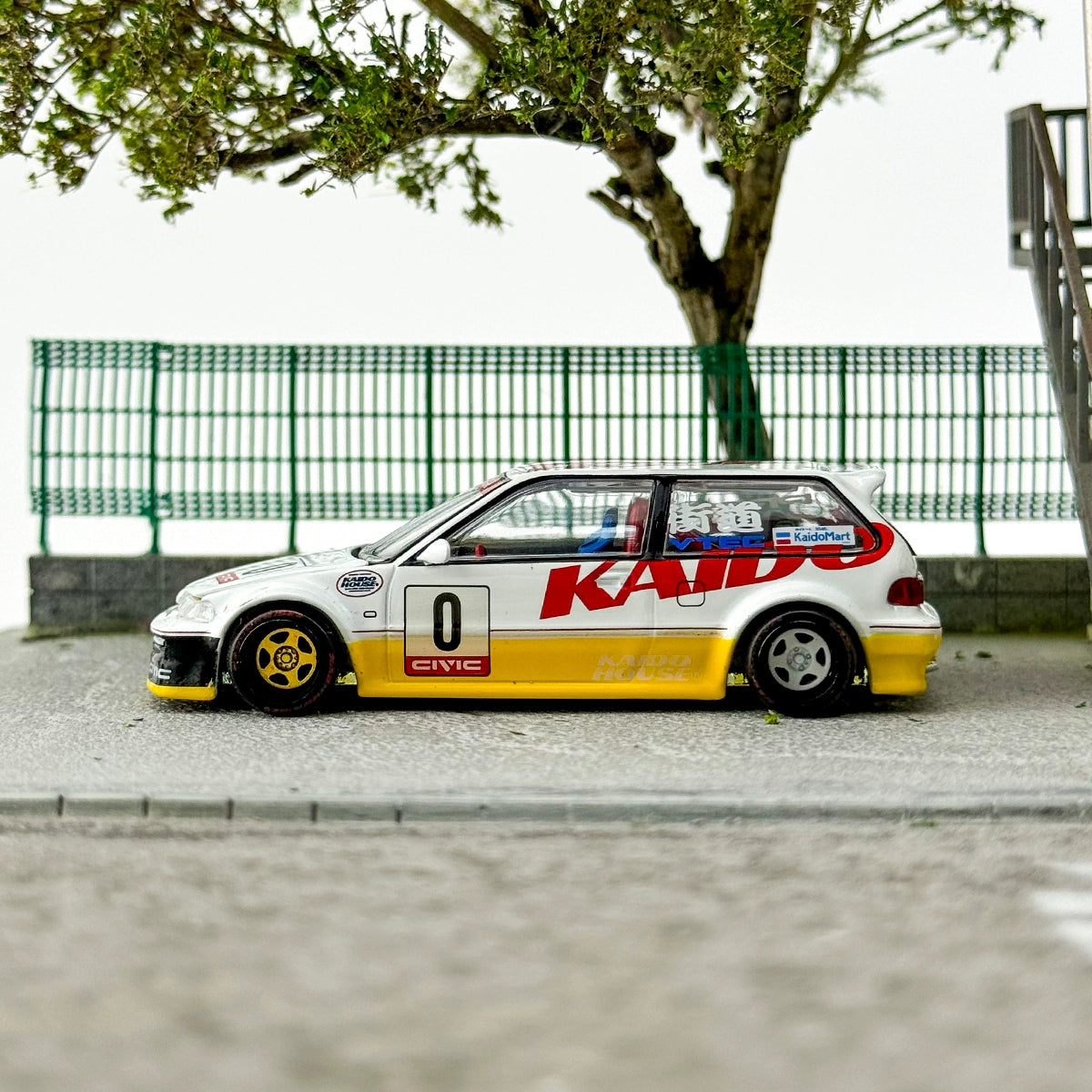 Kaido House MINIGT 1:64 #139 HONDA Civic EF Yellow Alloy car model
