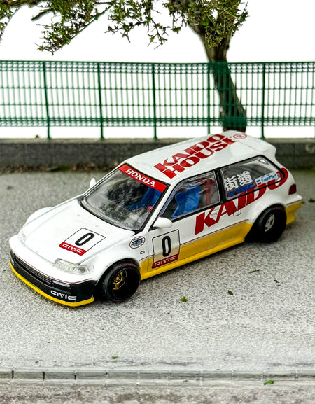 Kaido House MINIGT 1:64 #139 HONDA Civic EF Yellow Alloy car model