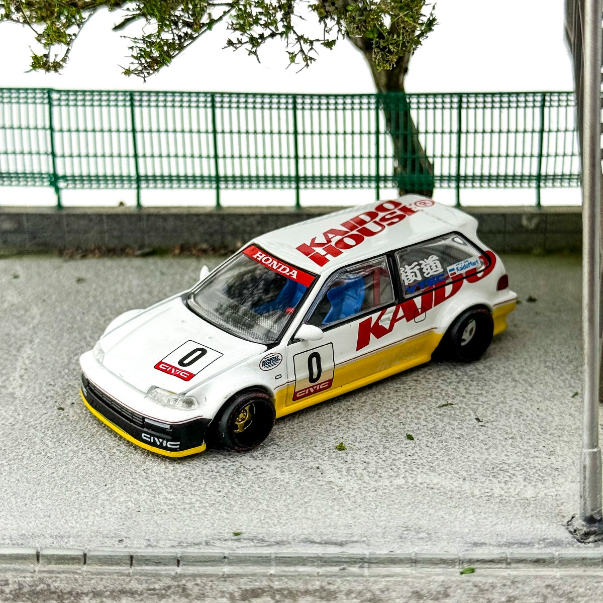 Kaido House MINIGT 1:64 #139 HONDA Civic EF Yellow Alloy car model