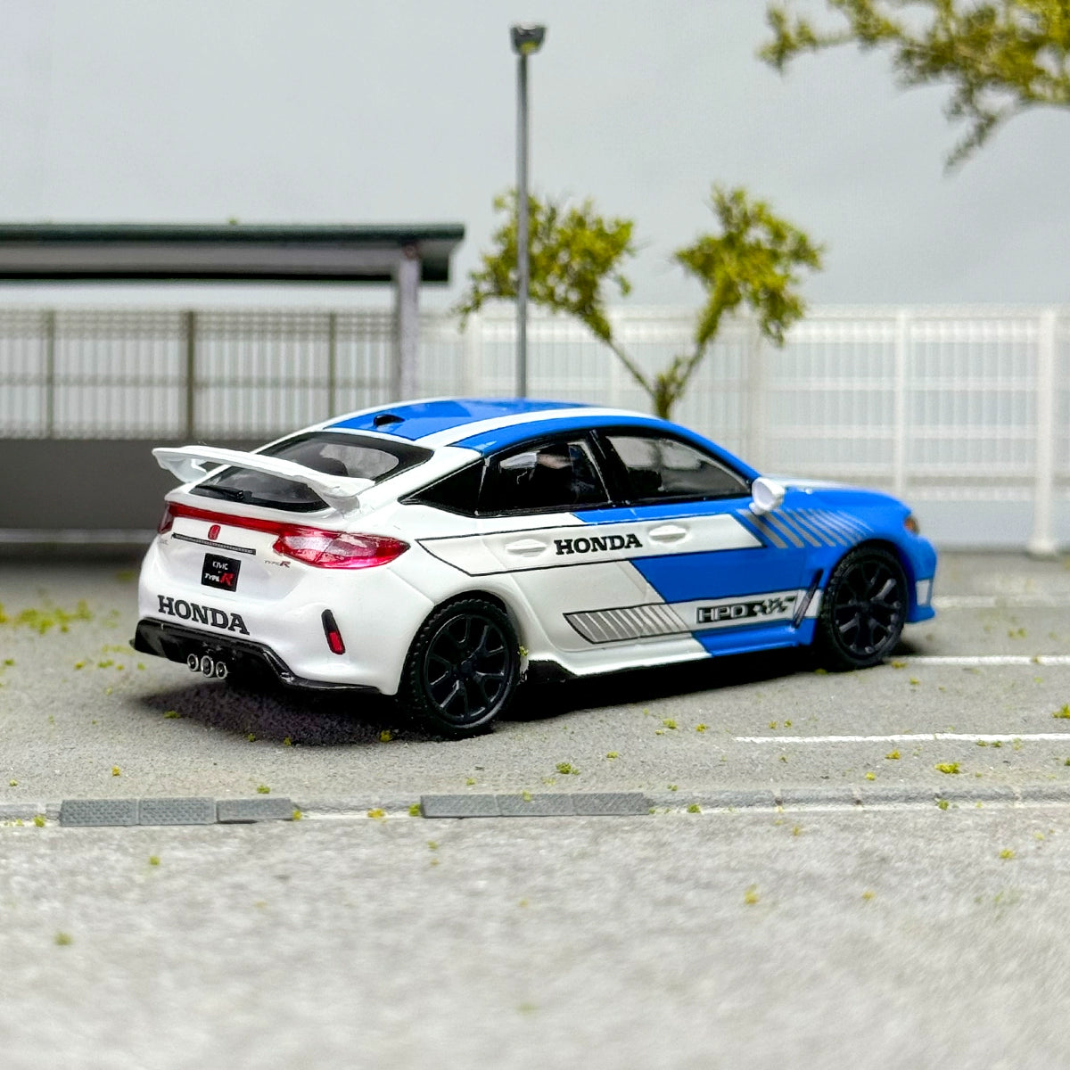 MINIGT 1:64 #753 Honda Civic Type R #3 2023 Pace Car Blue Alloy car model
