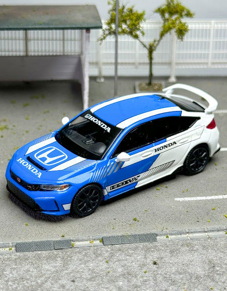 MINIGT 1:64 #753 Honda Civic Type R #3 2023 Pace Car Blue Alloy car model
