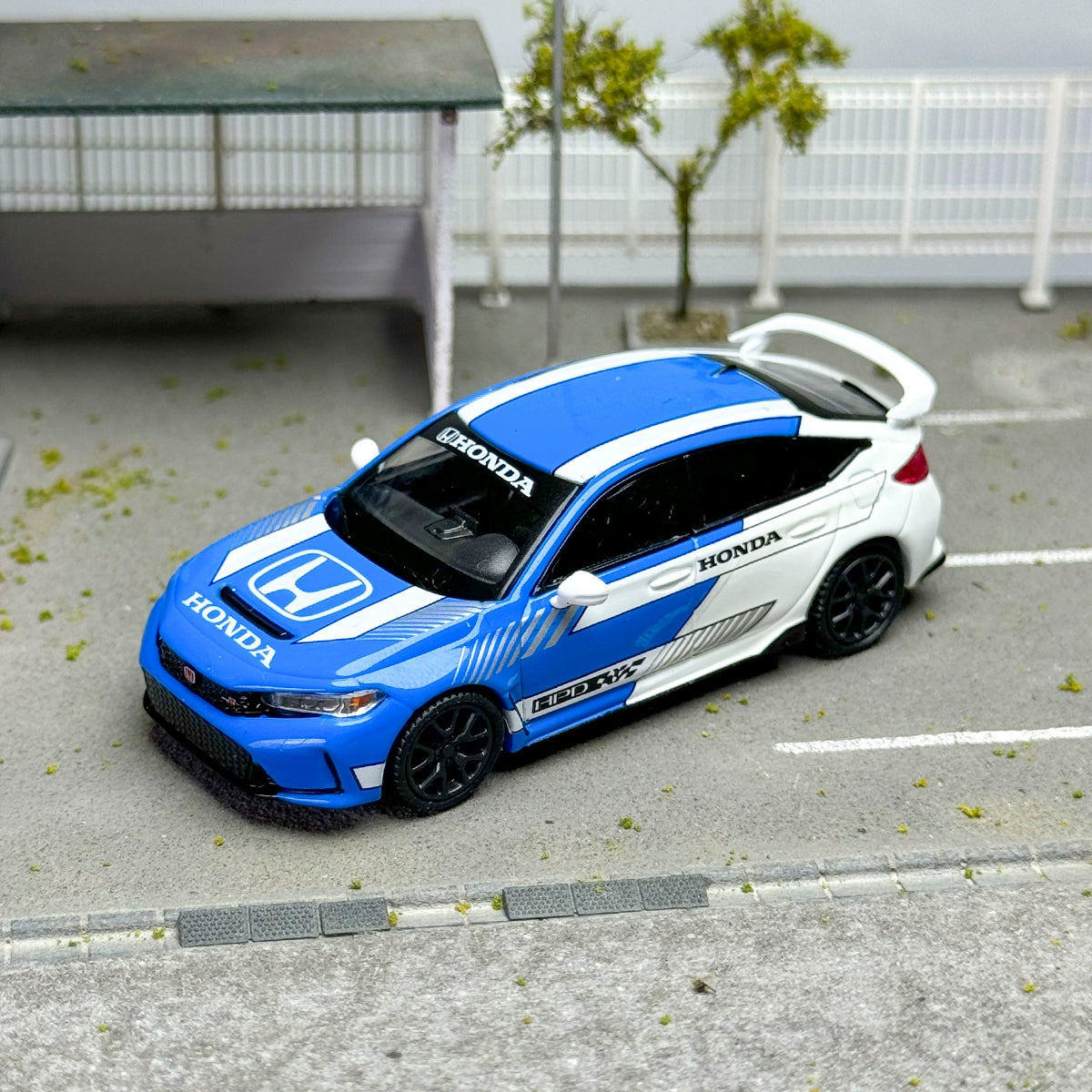 MINIGT 1:64 #753 Honda Civic Type R #3 2023 Pace Car Blue Alloy car model