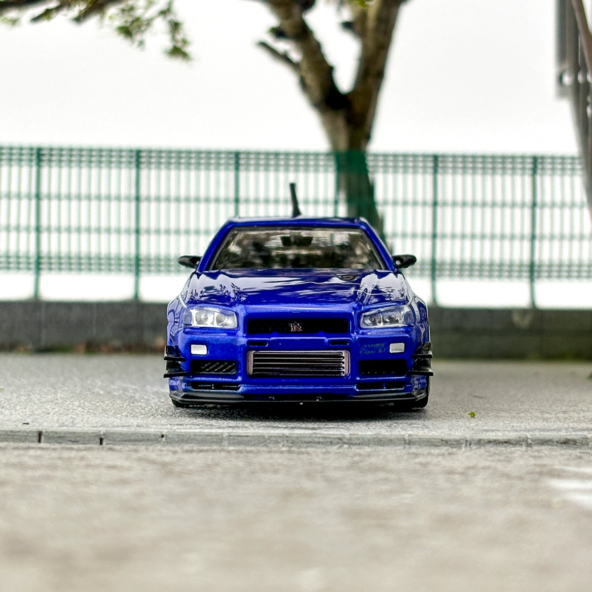 INNO 1:64 NISSAN SKYLINE GT-R (R34) V-SPEC TUNED BY“MINE'S”Alloy car model