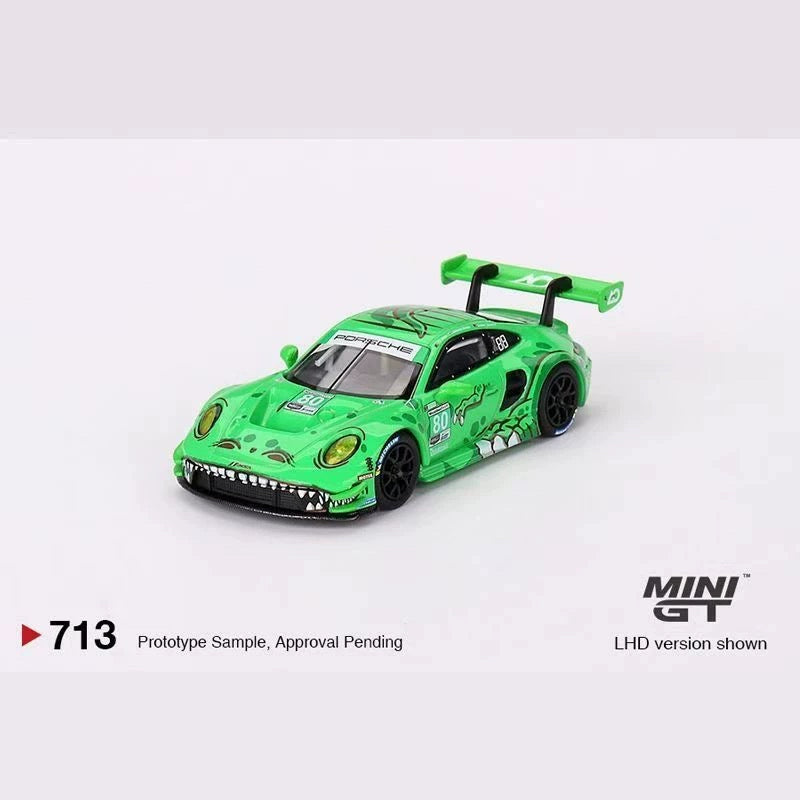 MINI GT #713 1:64 Porsche 911 GT3 R #80 2023 IMSA Sebring 12 Hrs GTD AO Racing