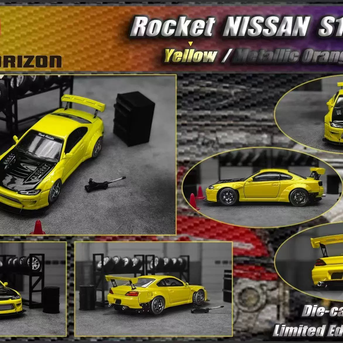 FH 1:64 Nissan Rocket SILVIA S15 Alloy car model