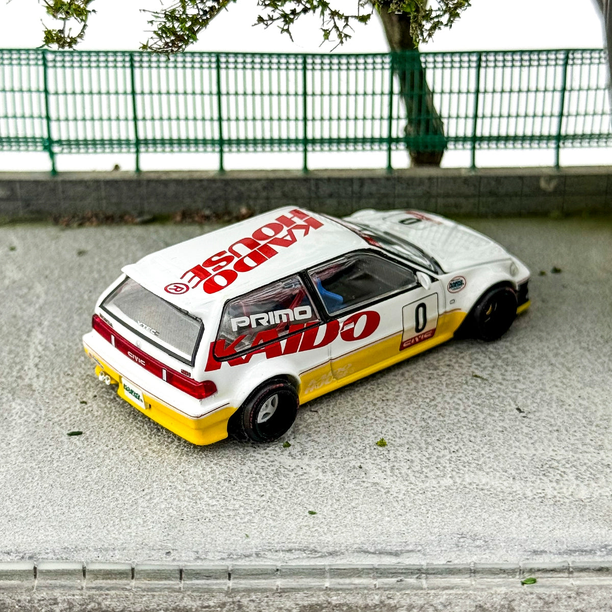 Kaido House MINIGT 1:64 #139 HONDA Civic EF Yellow Alloy car model