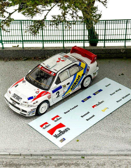 TW Tarmac Works 1:64 Mitsubishi Lancer Evo III #2 Hong kong-Beijing Rally1995 Winner Alloy car model