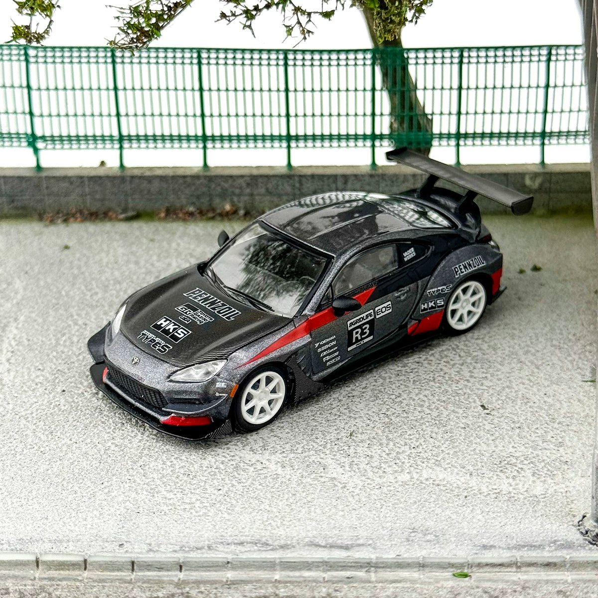 MINIGT 1:64 #820 TOYOTA GR86 HKS R3 Alloy car model