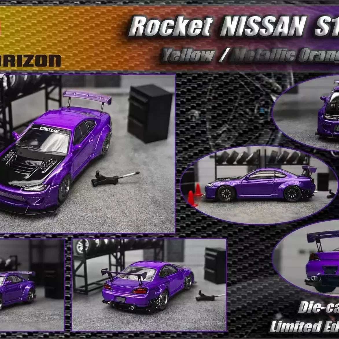 FH 1:64 Nissan Rocket SILVIA S15 Alloy car model