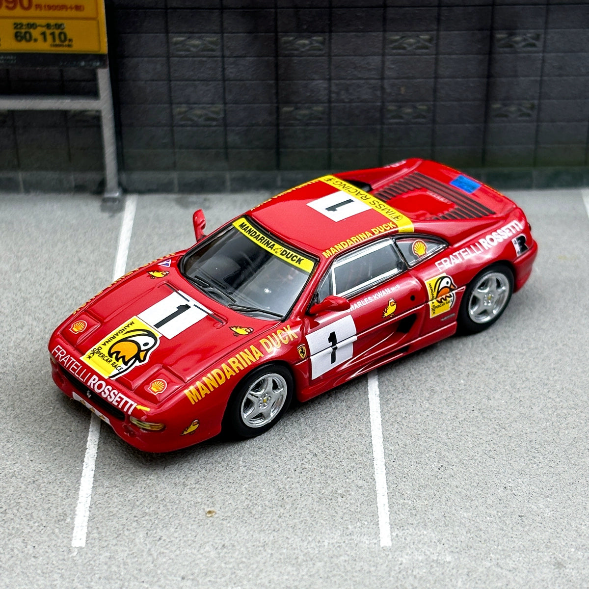TW Tarmac Works 1:64 F355 Challenge Macau Super Car Race 1994 Winner Alloy car model