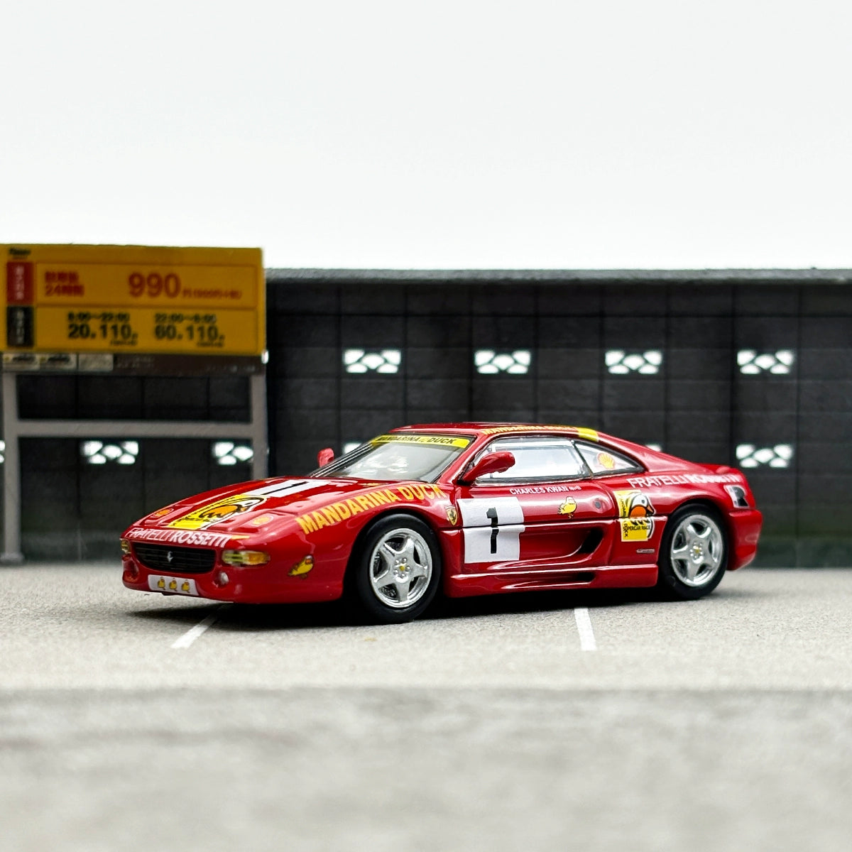 TW Tarmac Works 1:64 F355 Challenge Macau Super Car Race 1994 Winner Alloy car model