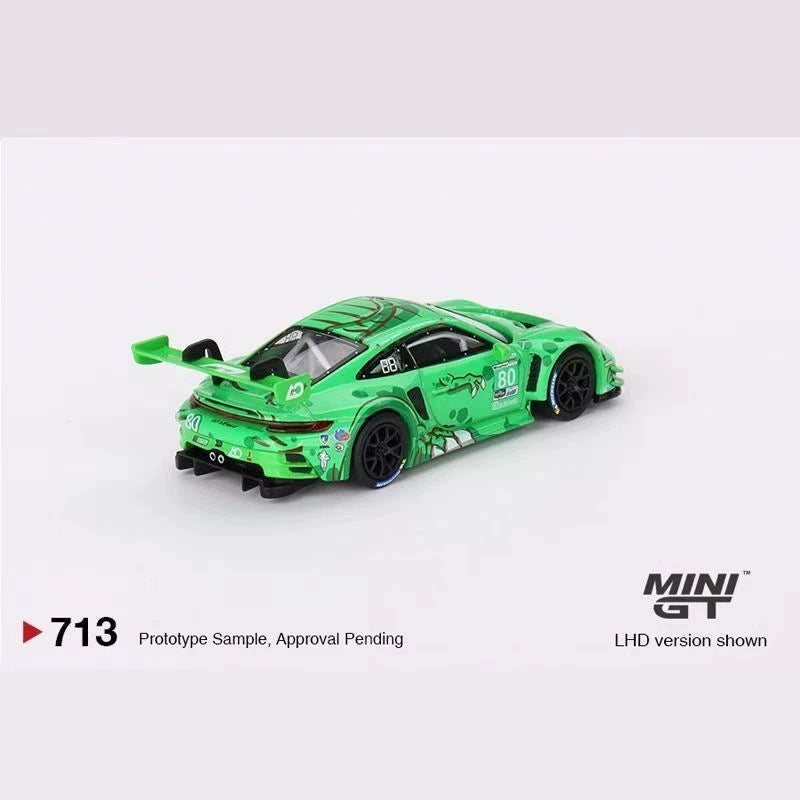 MINI GT #713 1:64 Porsche 911 GT3 R #80 2023 IMSA Sebring 12 Hrs GTD AO Racing