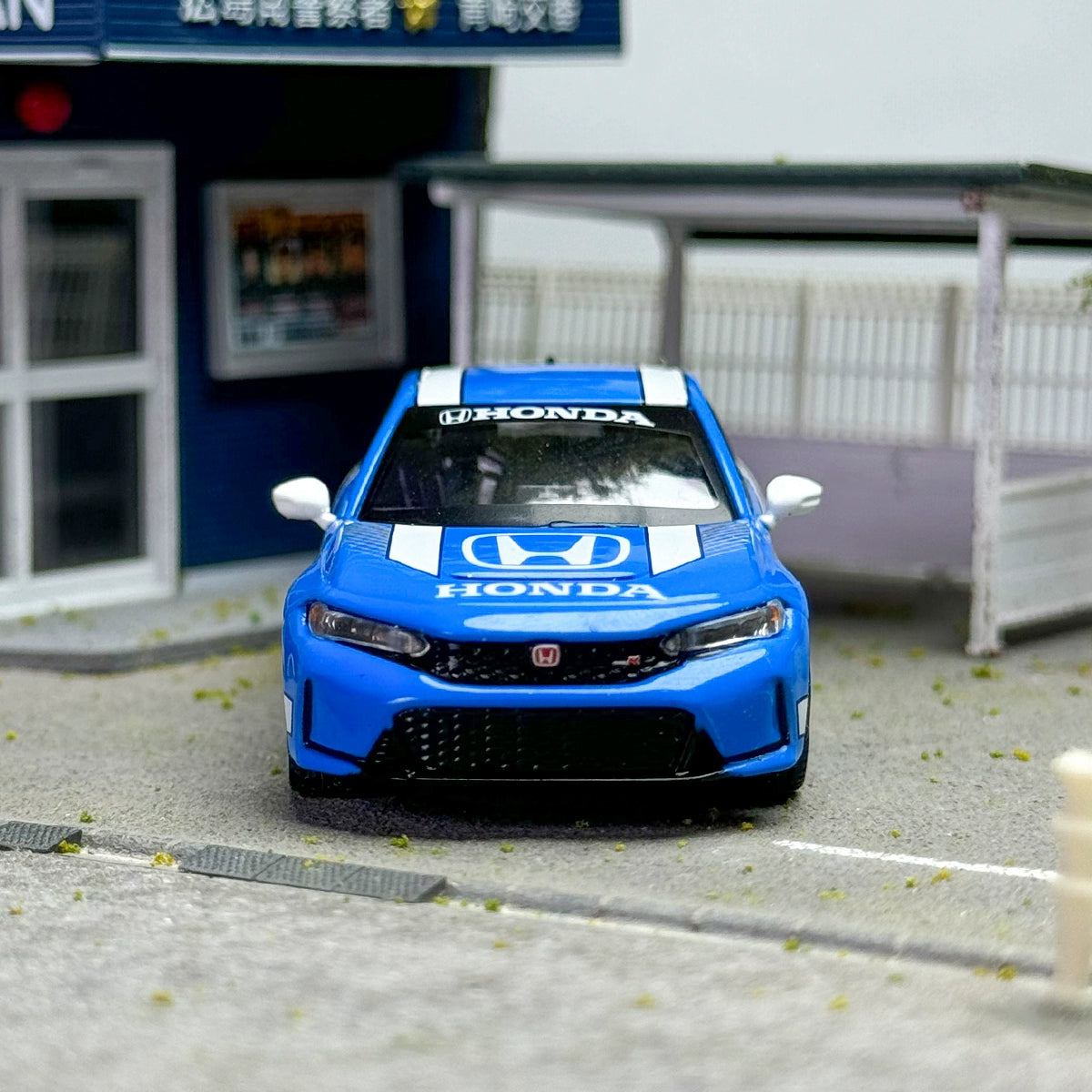 MINIGT 1:64 #753 Honda Civic Type R #3 2023 Pace Car Blue Alloy car model