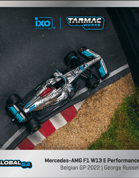 Tarmac Works TW Mercedes-AMG F1 W13 E PerformanceBelgian GP 2022 George Russell Alloy car model
