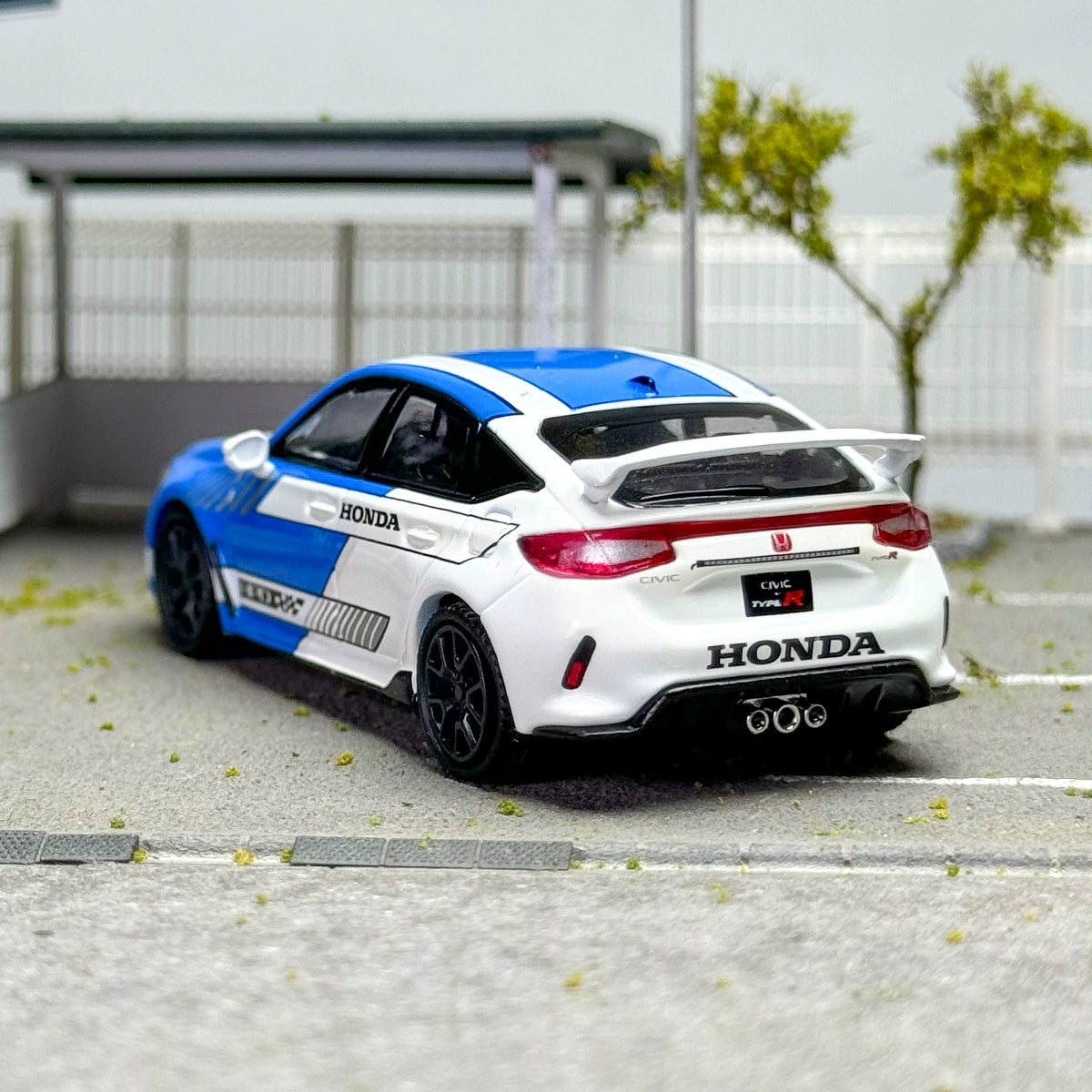 MINIGT 1:64 #753 Honda Civic Type R #3 2023 Pace Car Blue Alloy car model