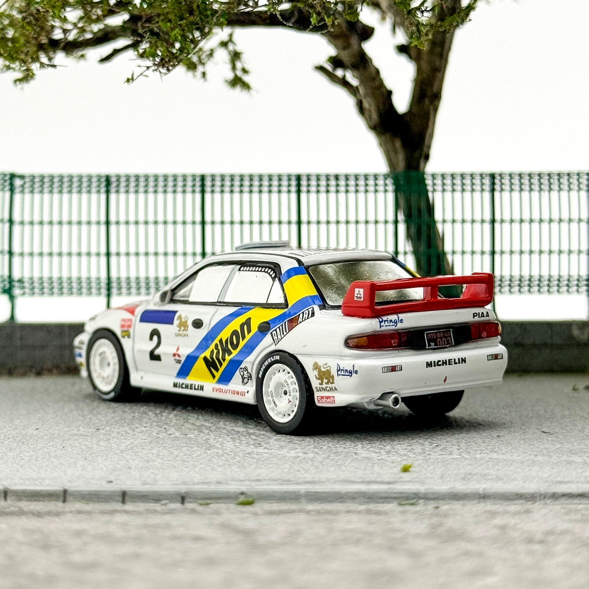 TW Tarmac Works 1:64 Mitsubishi Lancer Evo III #2 Hong kong-Beijing Rally1995 Winner Alloy car model
