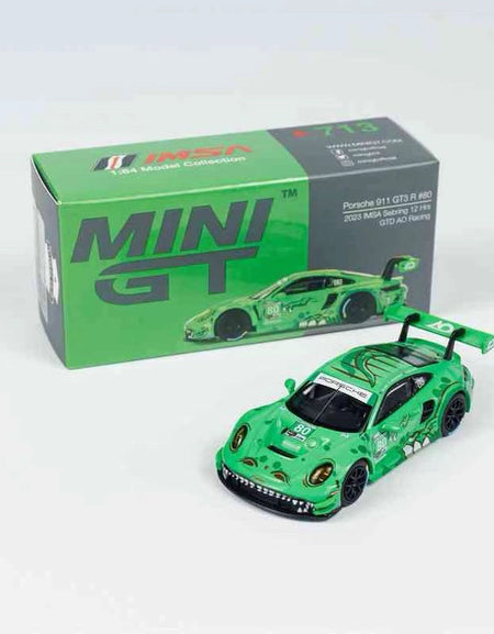 MINI GT #713 1:64 Porsche 911 GT3 R #80 2023 IMSA Sebring 12 Hrs GTD AO Racing