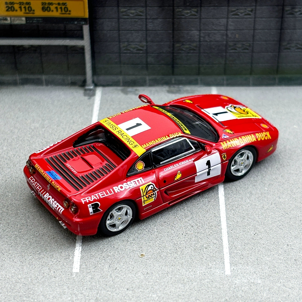 TW Tarmac Works 1:64 F355 Challenge Macau Super Car Race 1994 Winner Alloy car model