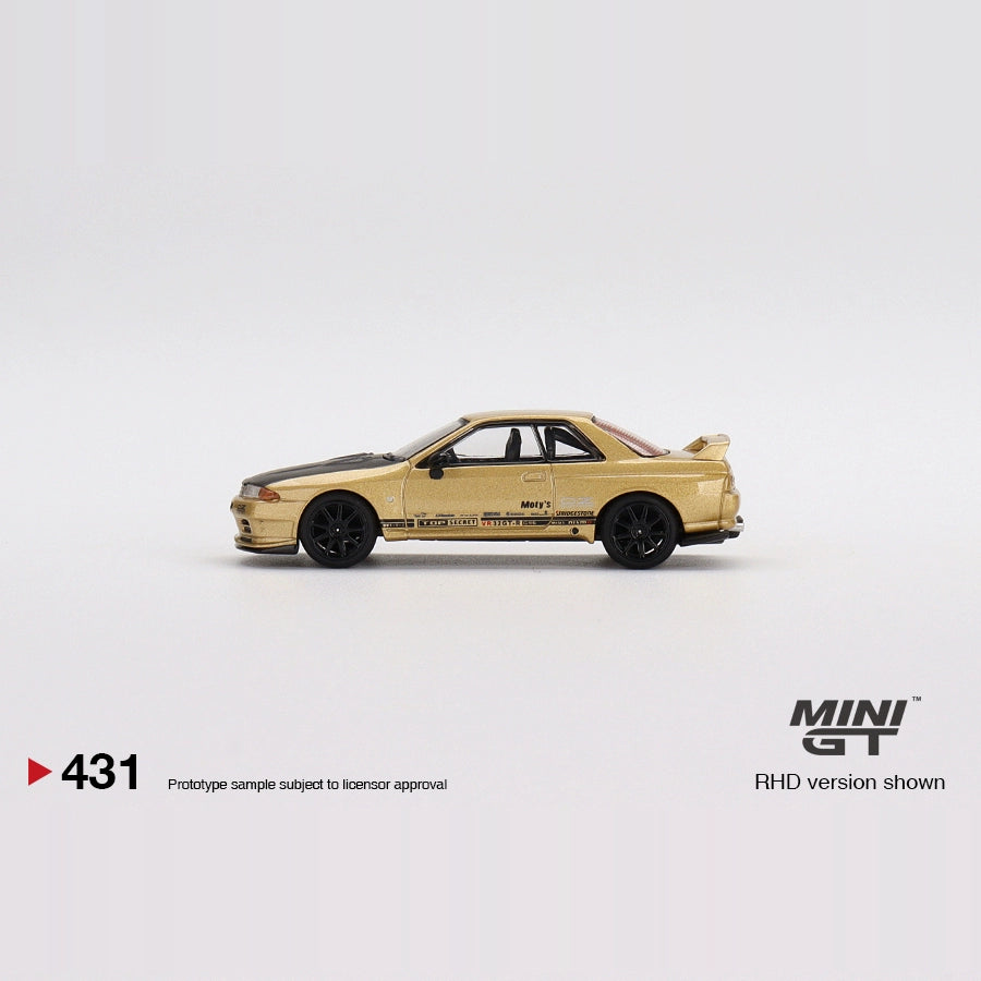 MINIGT 1:64 #431 Top Secret GTR VR32 Top Secret Gold Alloy car model