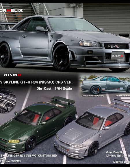 MH MOTORHELIX 1:64 Nissan GTR34 CRS VER Alloy car model