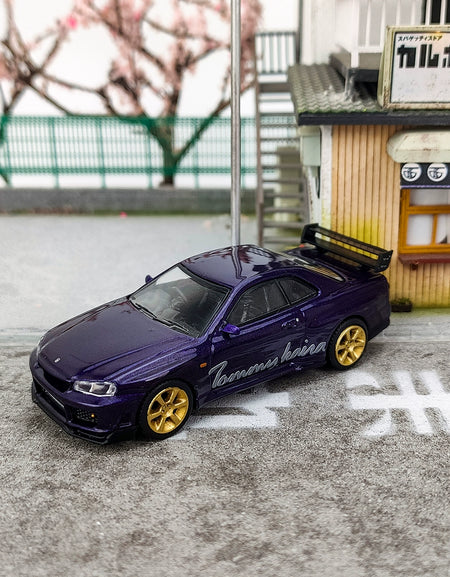 MINIGT 1:64 Nissan Skyline GT-R Tommykaira R-z Midnight Purple Alloy car model
